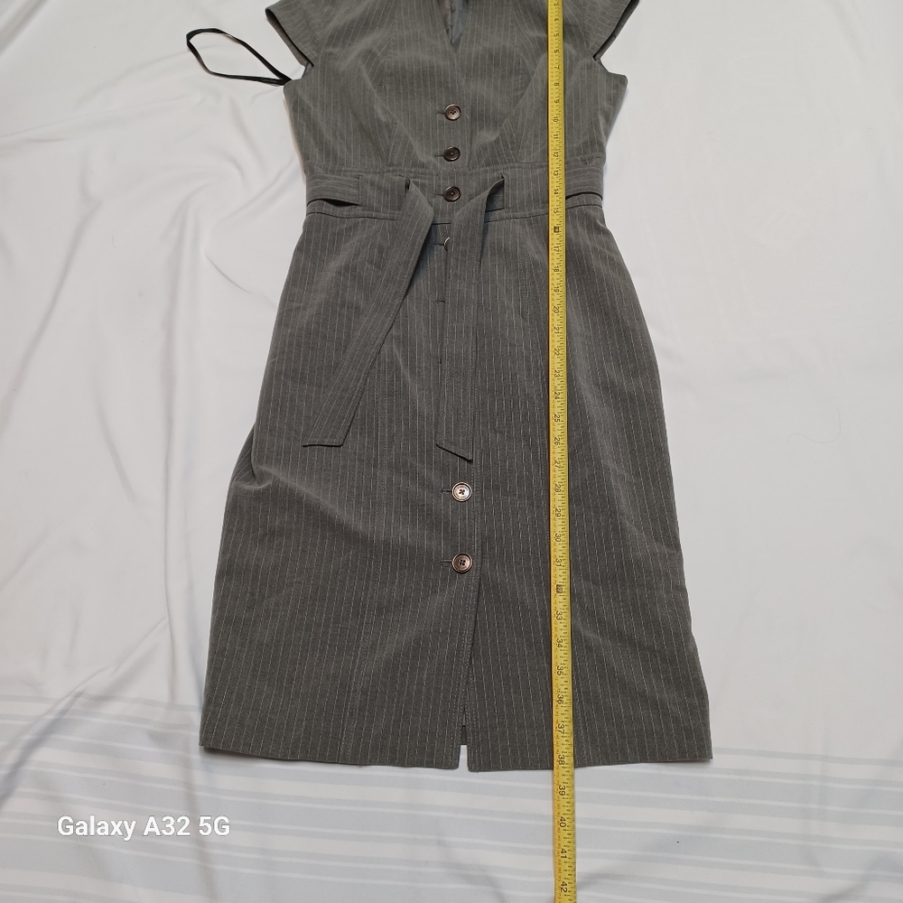 Calvin Klein Women Size 2 Charcoal Button-Front Midi Dress - Picture 12 of 15